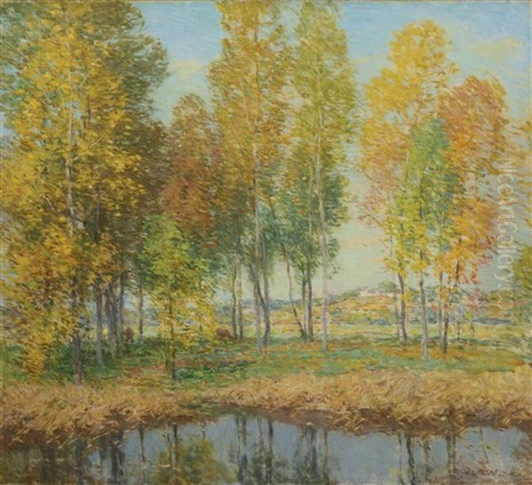 October Festival Oil Painting by Willard Leroy Metcalf