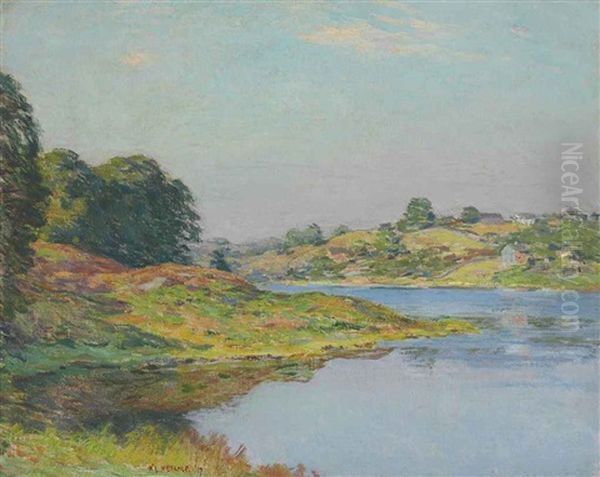 On The River (no. 2) Oil Painting by Willard Leroy Metcalf