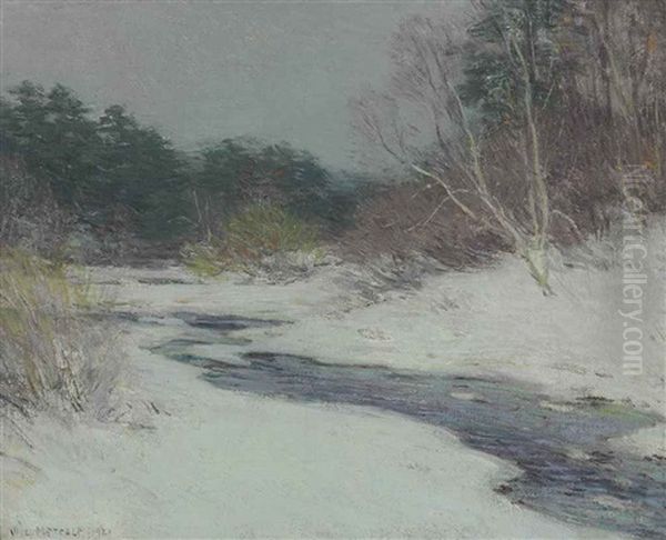 Thawing Brook (no. 3) Oil Painting by Willard Leroy Metcalf