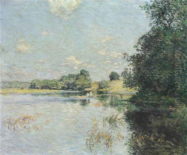 On The River Oil Painting by Willard Leroy Metcalf