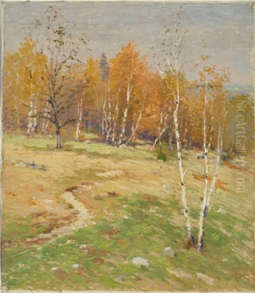 Autumn Landscape Oil Painting by Willard Leroy Metcalf