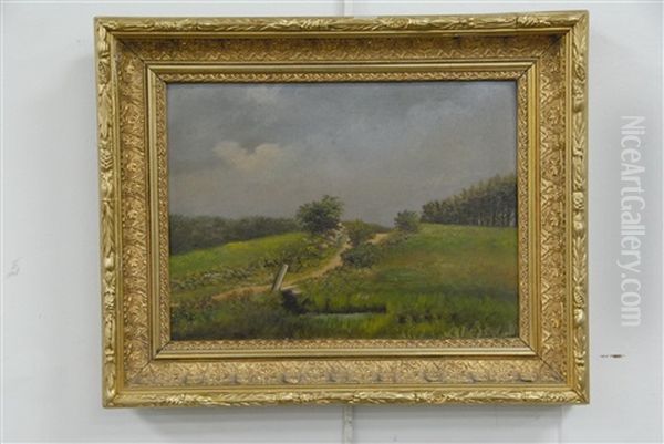 Dark Sky Landscape Oil Painting by Willard Leroy Metcalf