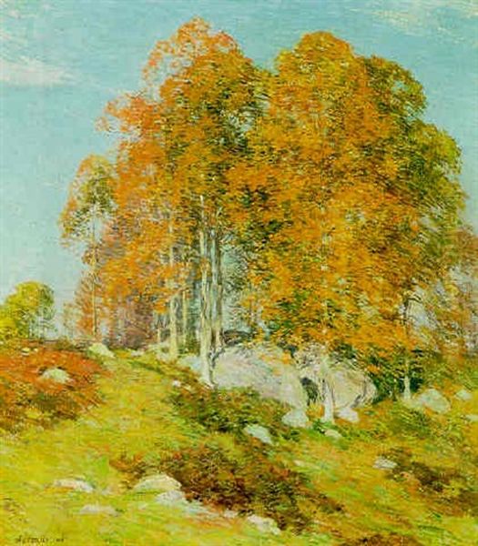 Early October Oil Painting by Willard Leroy Metcalf