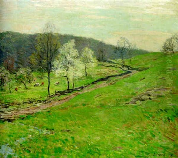 Green Pastures Oil Painting by Willard Leroy Metcalf