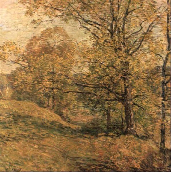 Budding Trees Oil Painting by Willard Leroy Metcalf