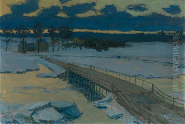 Winter, Scituate Oil Painting by Thomas Buford Meteyard