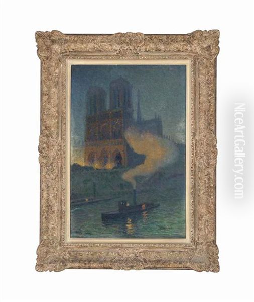 Notre Dame De Nuit Oil Painting by Thomas Buford Meteyard