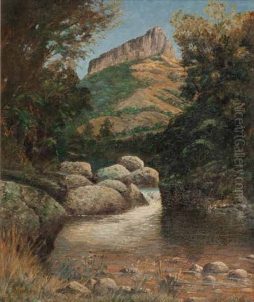 Plowman's Kop, Natal National Park, Drakensberg Oil Painting by Cathcart William Methven