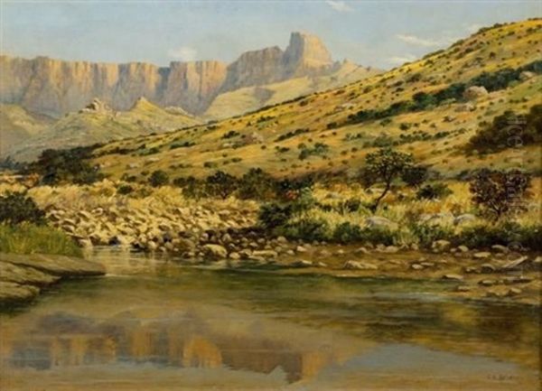 Pool On The Tugela River, Natal National Park, Drakensberg Oil Painting by Cathcart William Methven