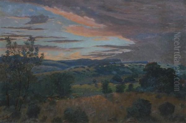 Landscape At Sunset Oil Painting by Cathcart William Methven