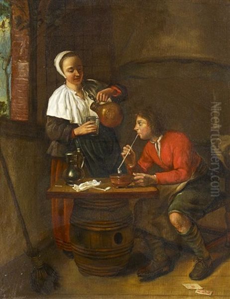 Magd Und Knecht Oil Painting by Gabriel Metsu