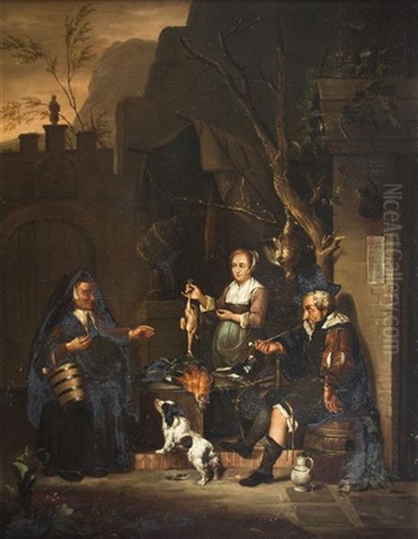 Game Seller Oil Painting by Gabriel Metsu