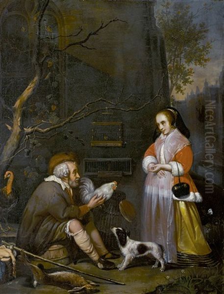 Le Marchand De Gibier Oil Painting by Gabriel Metsu