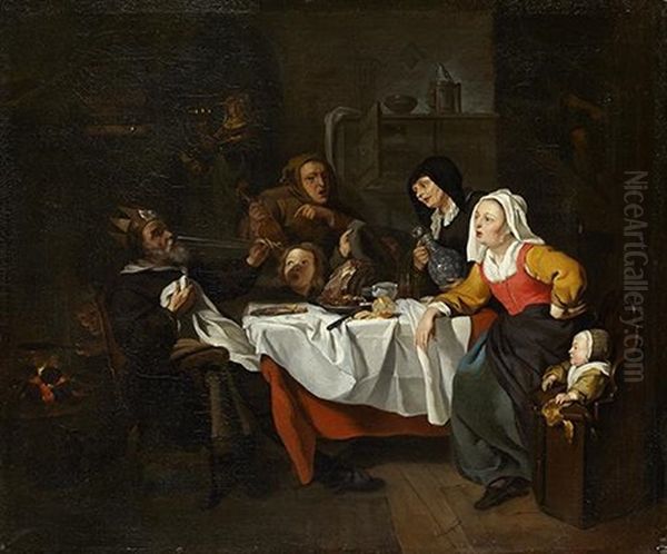 Le Roi Boit Oil Painting by Gabriel Metsu