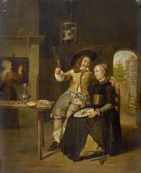 In Der Stube Oil Painting by Gabriel Metsu