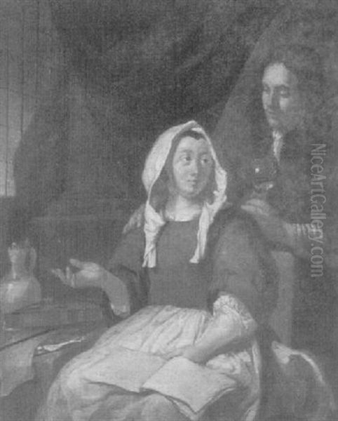 Flamisches Paar Oil Painting by Gabriel Metsu