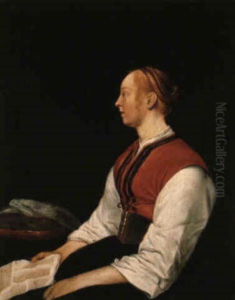 Jeune Femme Assise Oil Painting by Gabriel Metsu