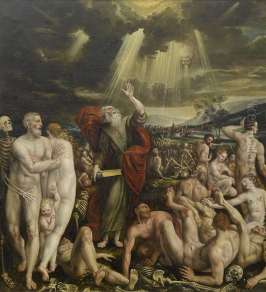 Die Vision Des Propheten Ezechiels Von Der Auferstehung Der Toten Oil Painting by Quentin Metsys (Massys) the Younger