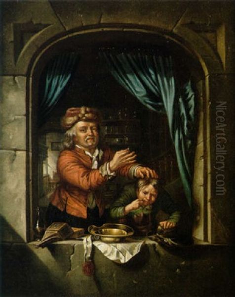 Der Zahnarzt Oil Painting by Johann Jakob Mettenleiter