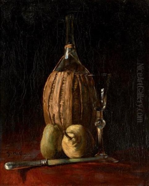 Composition Au Pichet Et Aux Poires Oil Painting by Louis Mettling