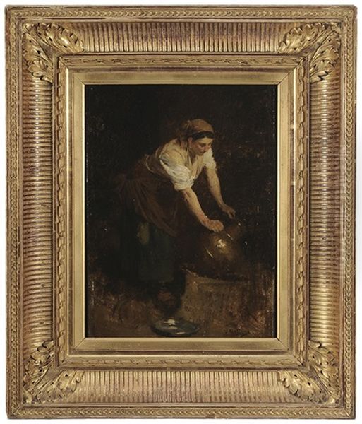 Scullery Maid Oil Painting by Louis Mettling