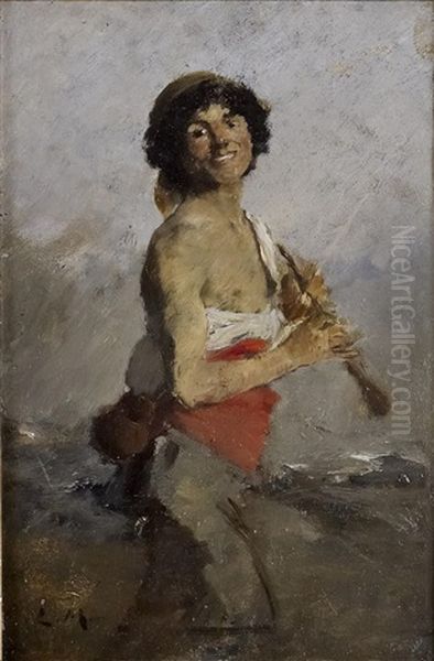 Jeune Musicien Oil Painting by Louis Mettling