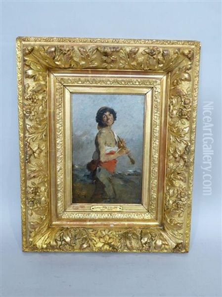 Joueur De Flute Oil Painting by Louis Mettling