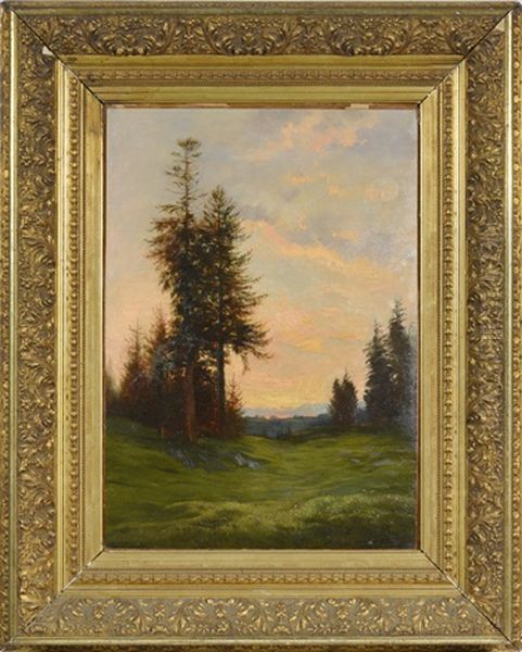 Paysage De Campagne Oil Painting by Edouard-Louis-Auguste Metton