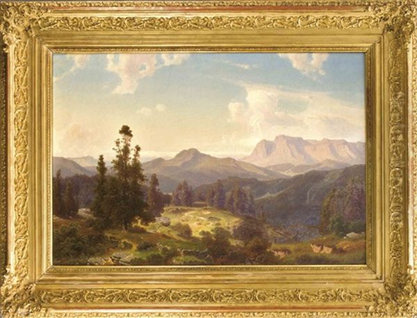 Herrliches Panorama Einer Landschaft In Den Dolomiten Oil Painting by Caesar Metz