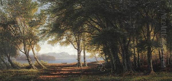 Waldlichtung Am Chiemsee Oil Painting by Caesar Metz