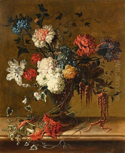 A Floral Still Life Oil Painting by Johann Martin Metz