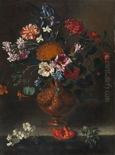 Blumenstillleben Oil Painting by Johann Martin Metz