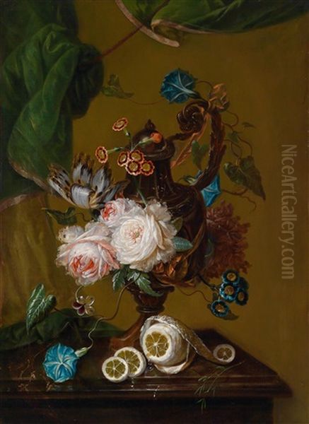 Ein Blumenstillleben Oil Painting by Johann Martin Metz