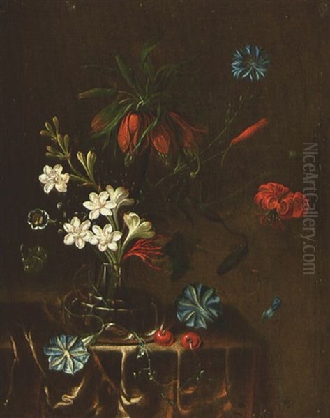 Blumenstillleben Oil Painting by Johann Martin Metz