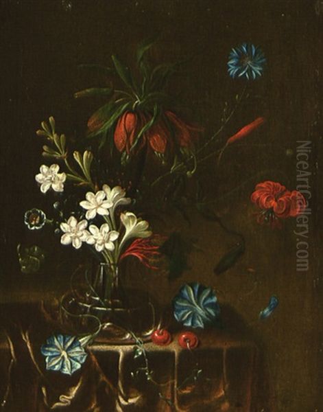 Blumenstillleben Oil Painting by Johann Martin Metz