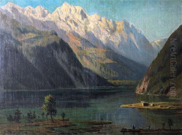 Konigsee, Obersee Oil Painting by Alfred (Wilhelm) Metzener