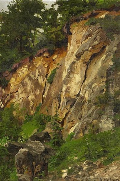 An Der Donau Bei Kelheim Oil Painting by Alfred (Wilhelm) Metzener