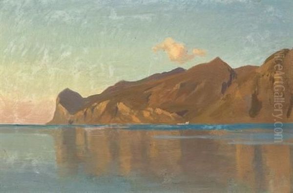 Morgen Am Gardasee Oil Painting by Alfred (Wilhelm) Metzener