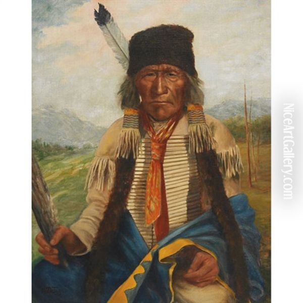 Sioux Indian, Black Hills, South Dakota Oil Painting by Henry Metzger