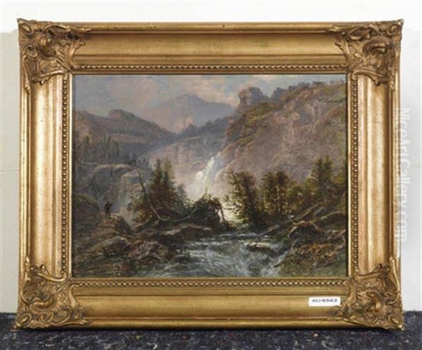 Berglandschaft Oil Painting by Johann Heinrich Metzger