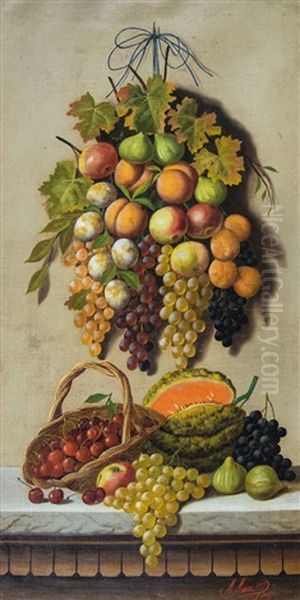 Frutti Sul Tavolo Oil Painting by Michelangelo Meucci