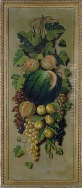 Composizione Di Frutti Oil Painting by Michelangelo Meucci