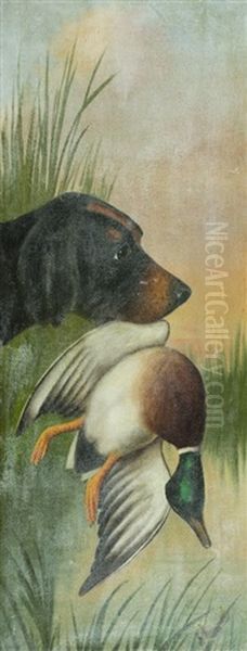 Cane Da Riporto Oil Painting by Michelangelo Meucci