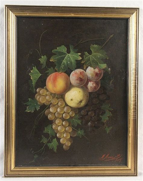 Still Life Of Fruit Oil Painting by Michelangelo Meucci