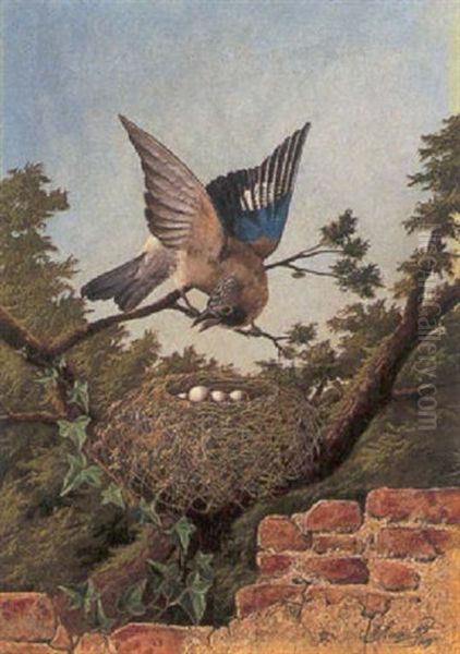 Guarding The Nest Oil Painting by Michelangelo Meucci