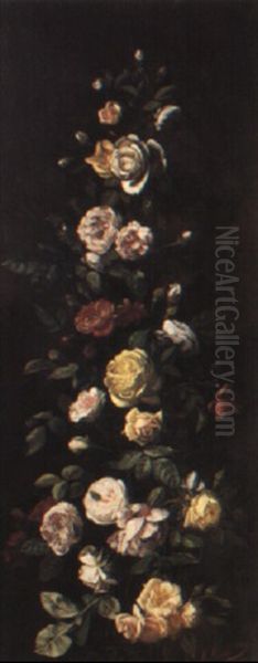 Still Life With Flowers Oil Painting by Michelangelo Meucci