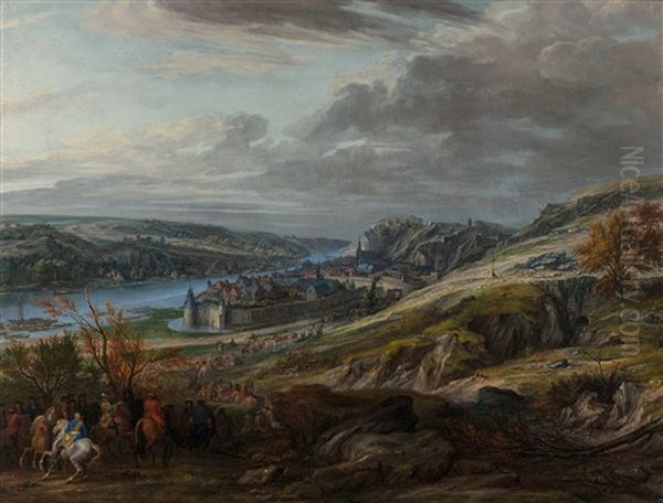 Le Siege De La Ville Et Du Chateau De Dinant Sur La Meuse En Mai 1675 Oil Painting by Adam Frans van der Meulen