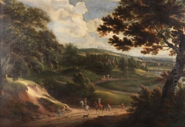 Paisaje Con Figuras Oil Painting by Adam Frans van der Meulen