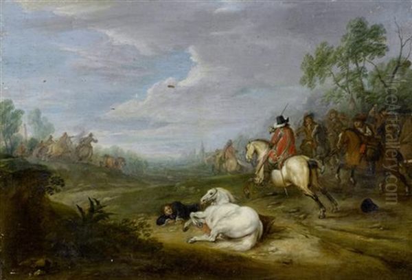 Reiterschlacht Oil Painting by Adam Frans van der Meulen