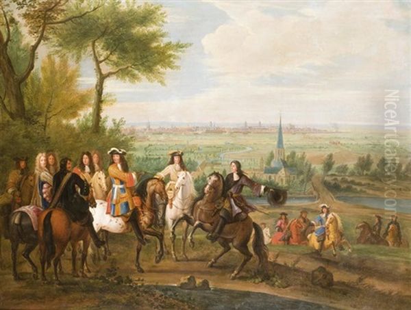 Xiv - Lajos Kiseretevel A Lille-i Csata Elott Oil Painting by Adam Frans van der Meulen